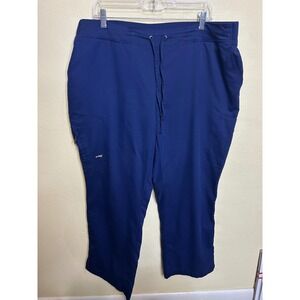 Greys Anatomy by Barco Navy Blue Scrub Pants XXLP Petite Cargo Drawstring Waist